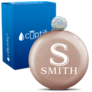 Personalized Monogram Initial and Name 5oz Rhinestone Flask