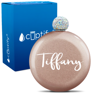 Personalized Tiffany Style 5oz Rhinestone Flask