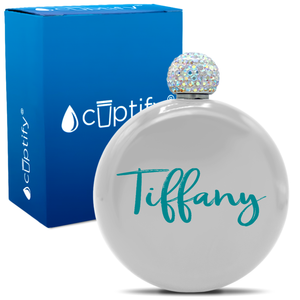 Personalized Tiffany Style 5oz Rhinestone Flask