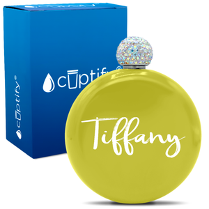 Personalized Tiffany Style 5oz Rhinestone Flask