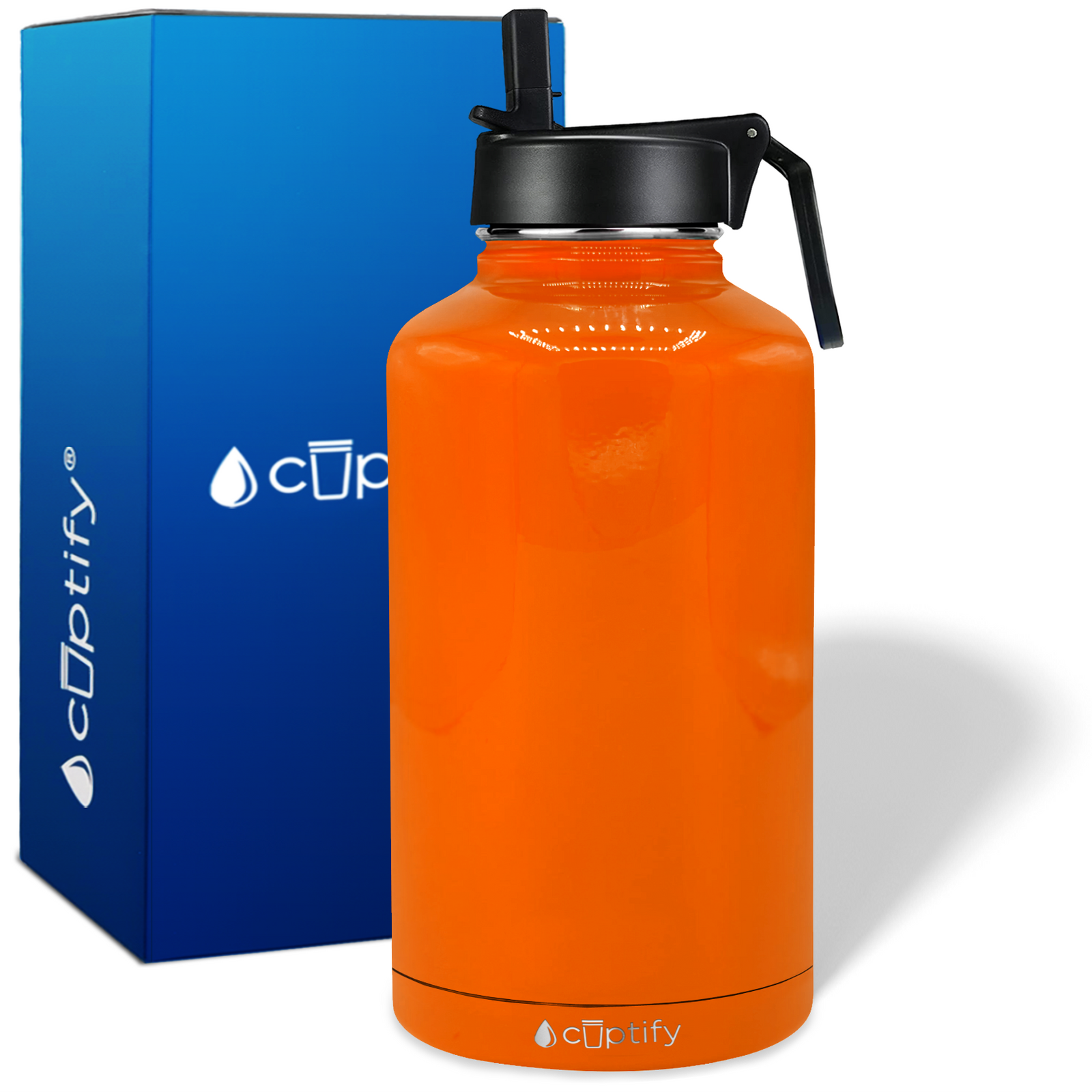Orange Bright Gloss 64oz Wide Mouth Water Bottle