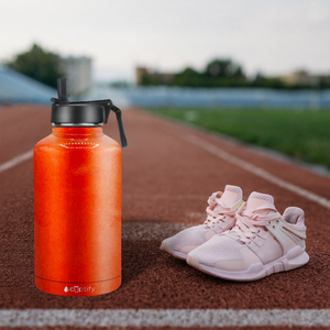 Orange Glitter 64oz Wide Mouth Water Bottle