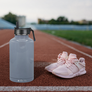 Periwinkle Gray Gloss 64oz Wide Mouth Water Bottle