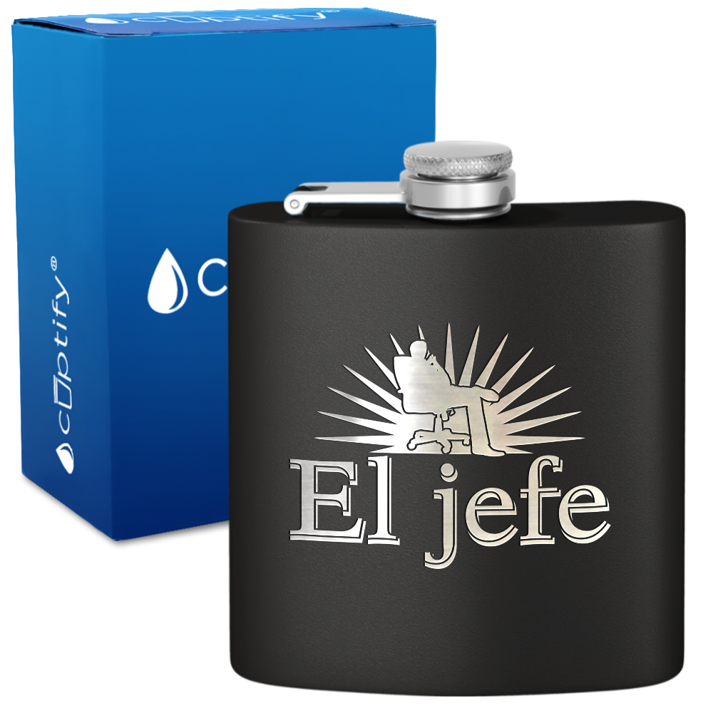 El Jefe 6oz Stainless Steel Hip Flask