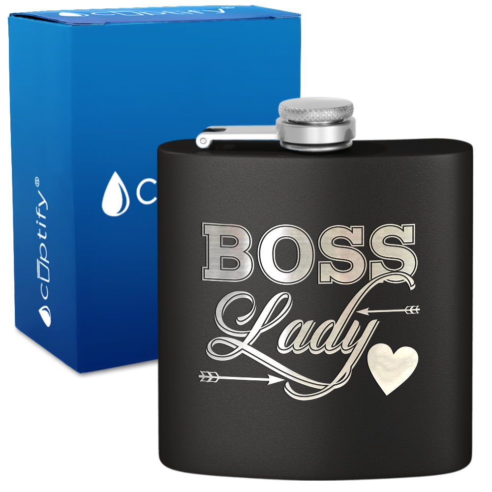 Boss Lady 6oz Stainless Steel Hip Flask