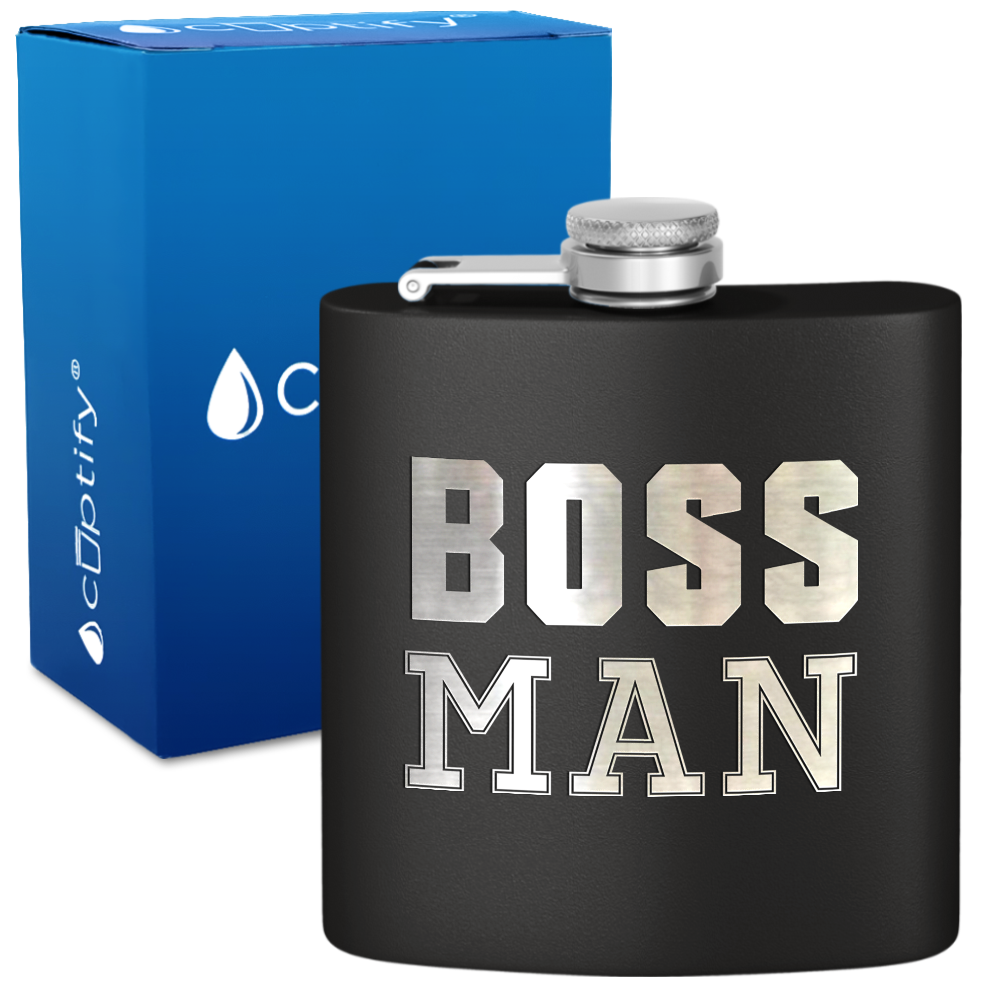 Boss Man 6oz Stainless Steel Hip Flask