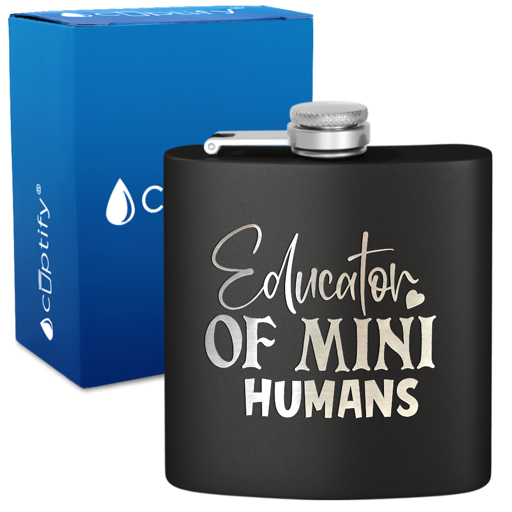 Educator Of Mini Humans 6oz Stainless Steel Hip Flask