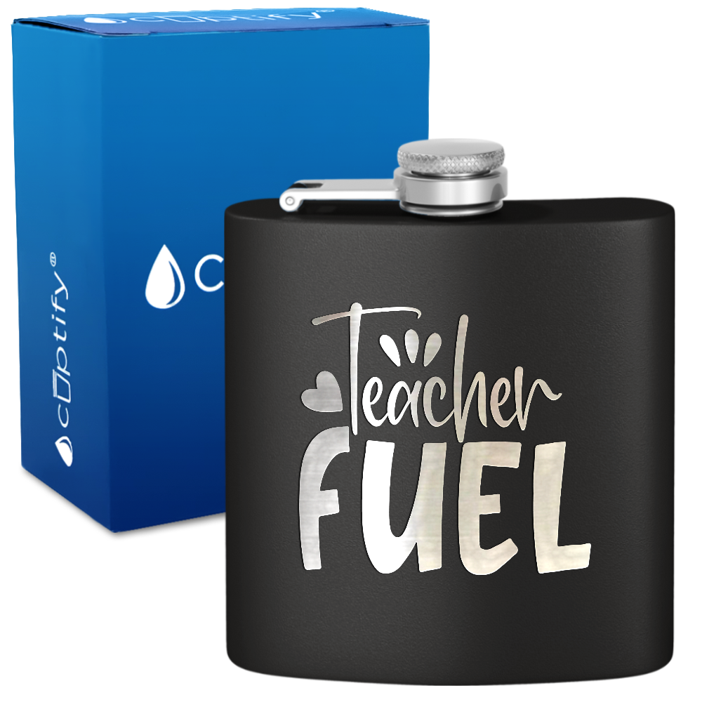 Teacher Fuel 6oz Stainless Steel Hip Flask