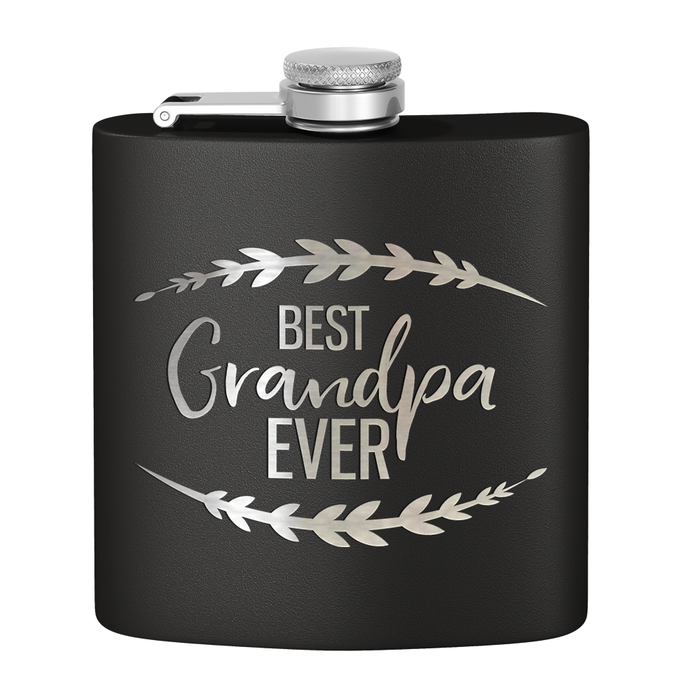 Best Grandpa Ever 6 oz Stainless Steel Hip Flask