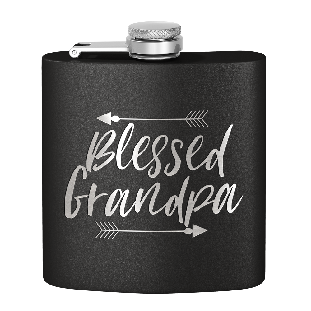 Blessed Grandpa 6 oz Stainless Steel Hip Flask