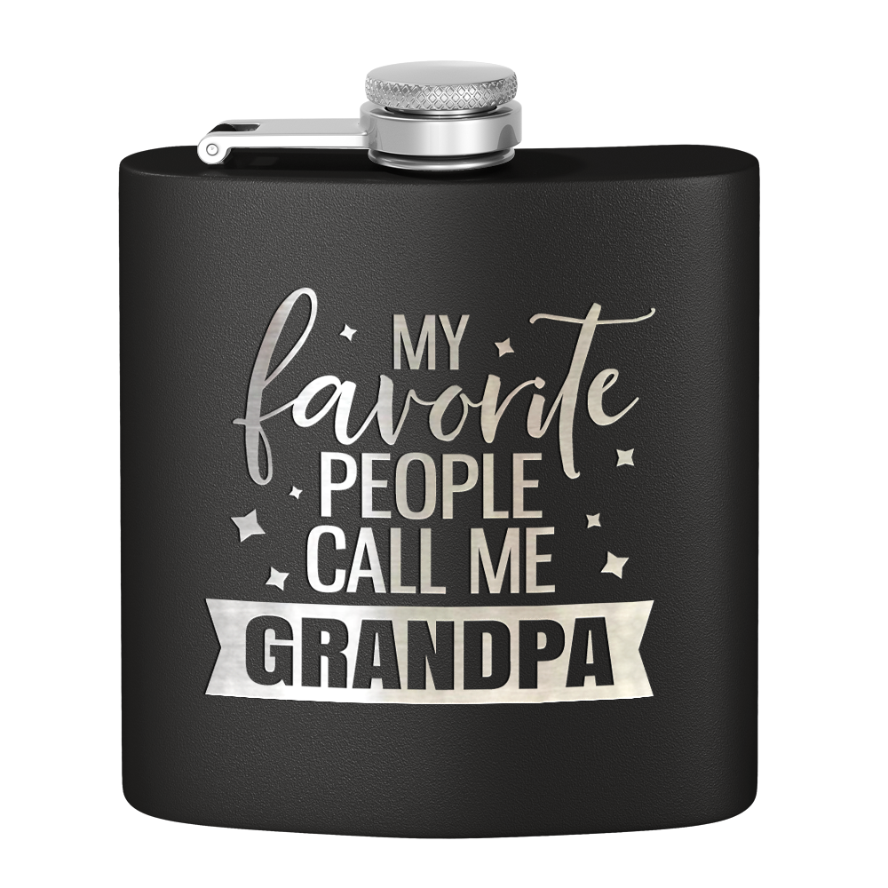 Favorite People Grandpa 6 oz Stainless Steel Hip Flask