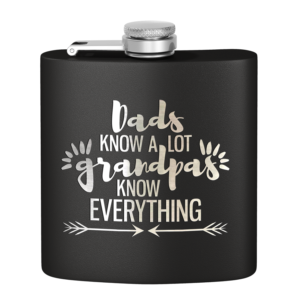 Grandpa Knows 6 oz Stainless Steel Hip Flask