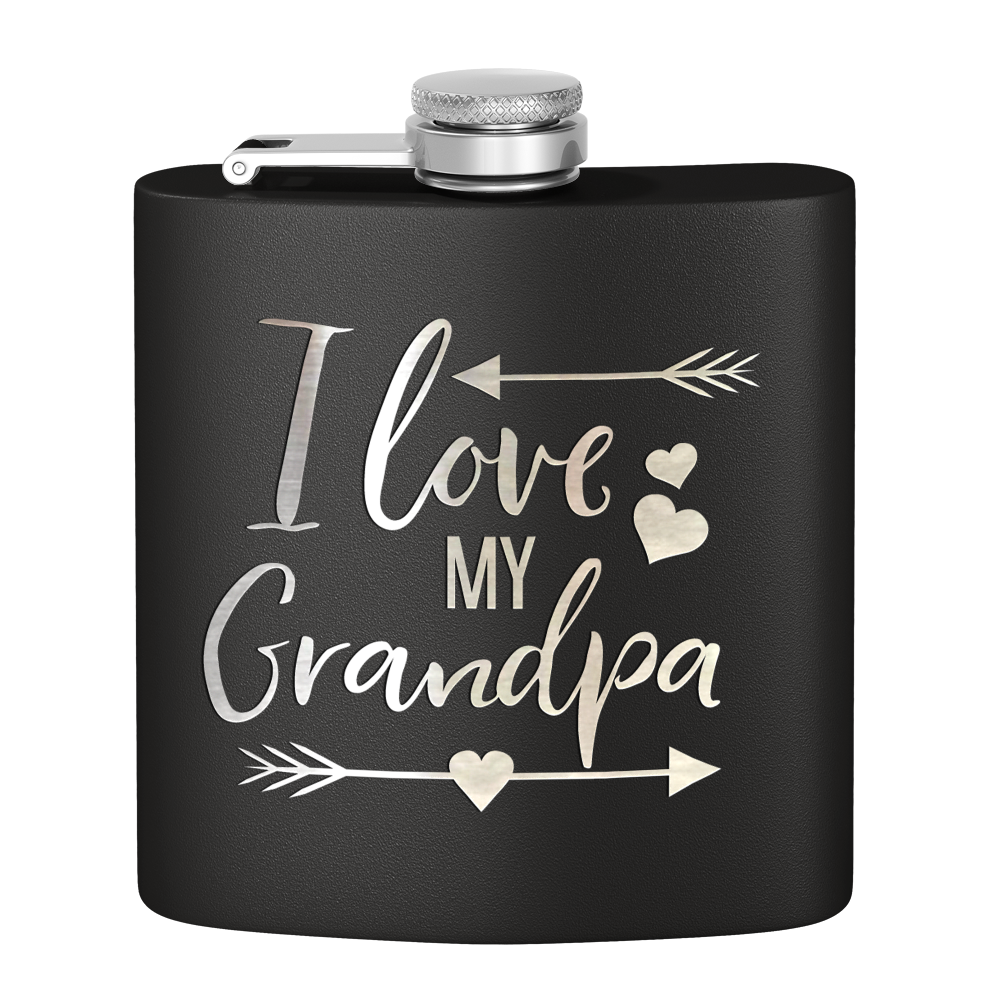 Love Grandpa 6 oz Stainless Steel Hip Flask