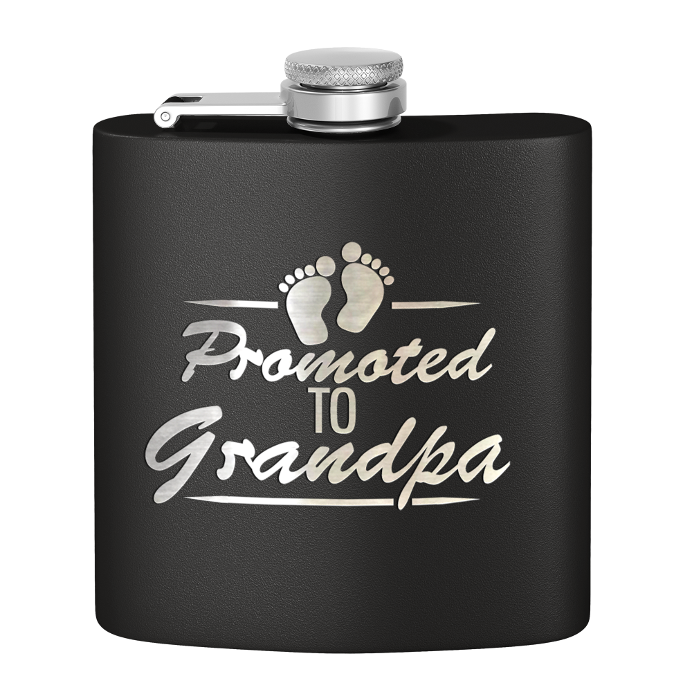 Promoted to Grandpa 6 oz Stainless Steel Hip Flask