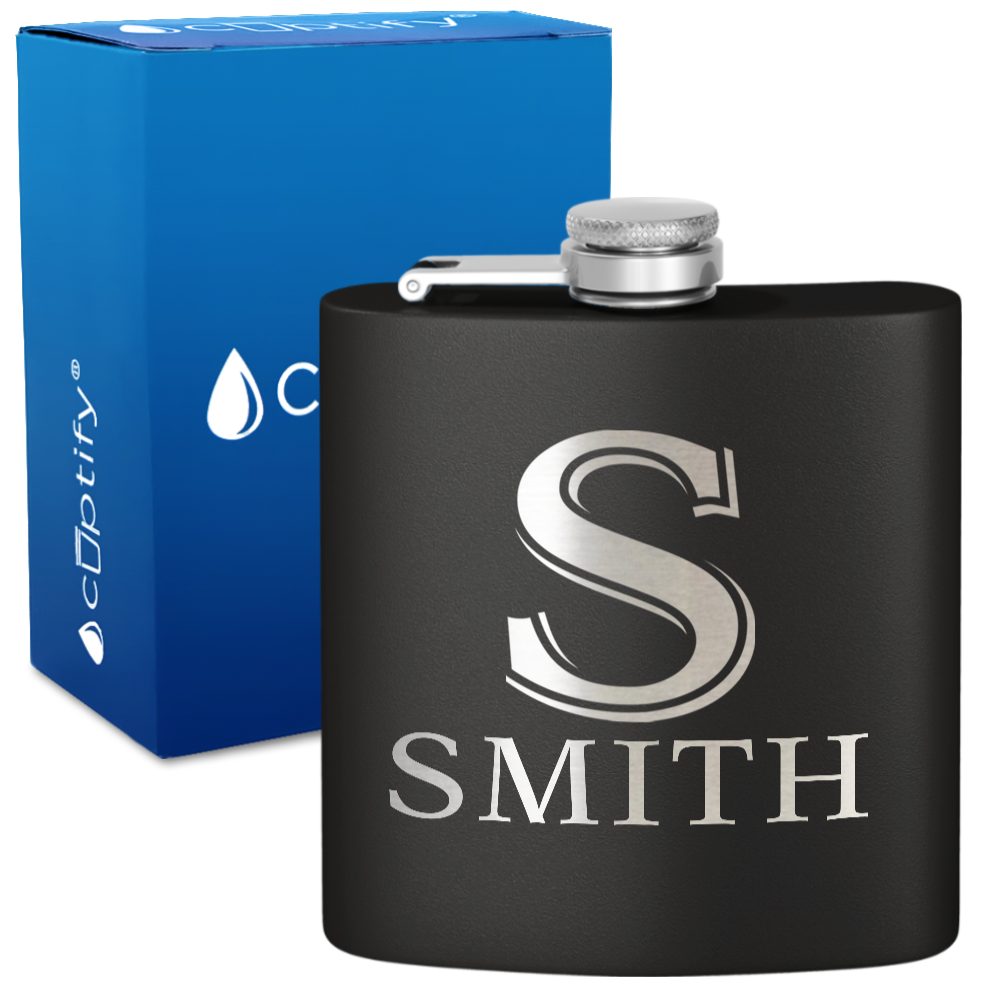 Personalized Monogram Initial and Name 6oz Hip Flask