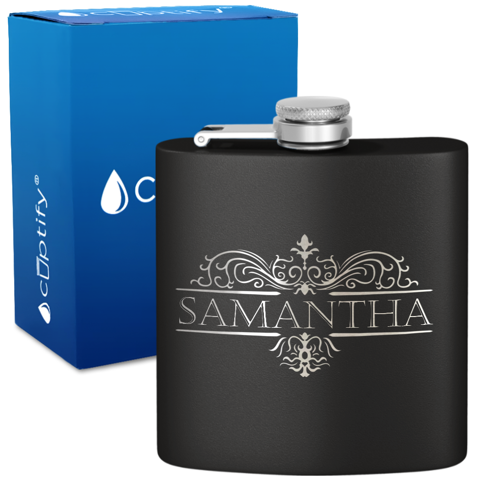 Personalized Vestige Design 6oz Hip Flask