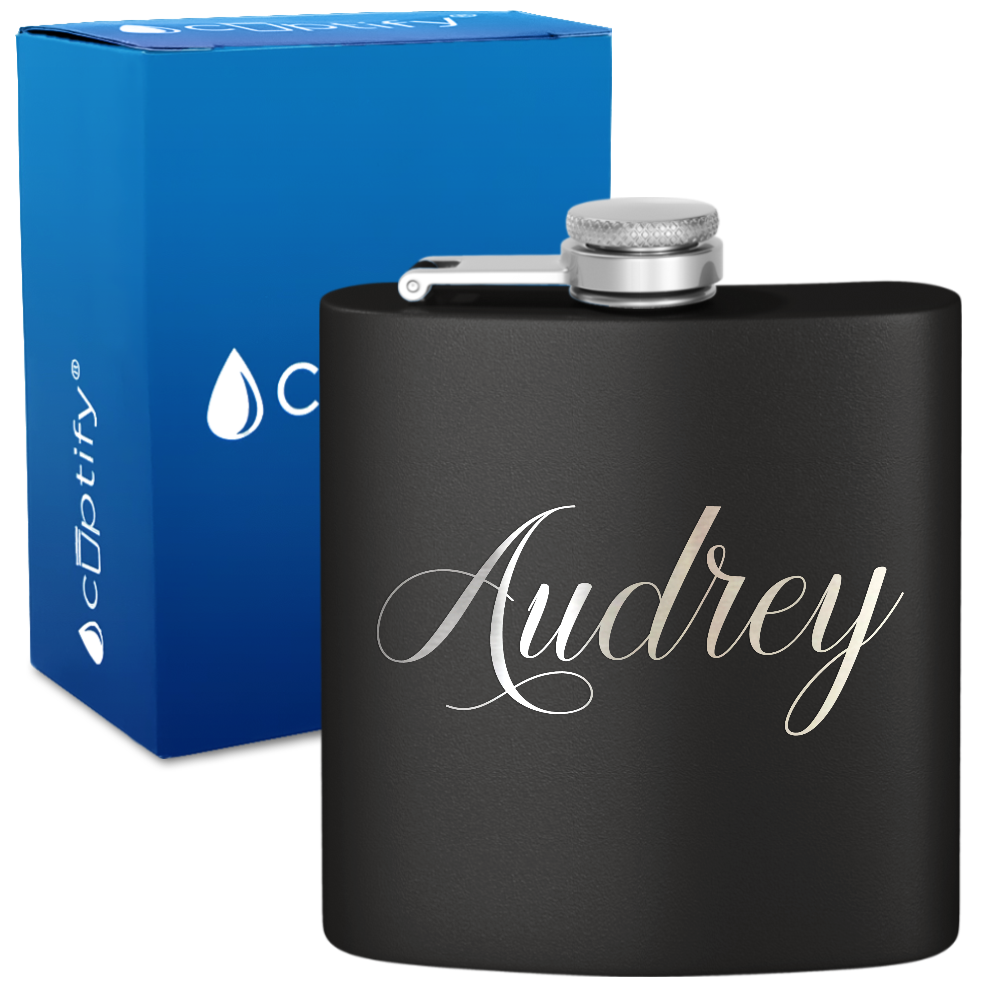 Personalized Audrey Style 6oz Hip Flask