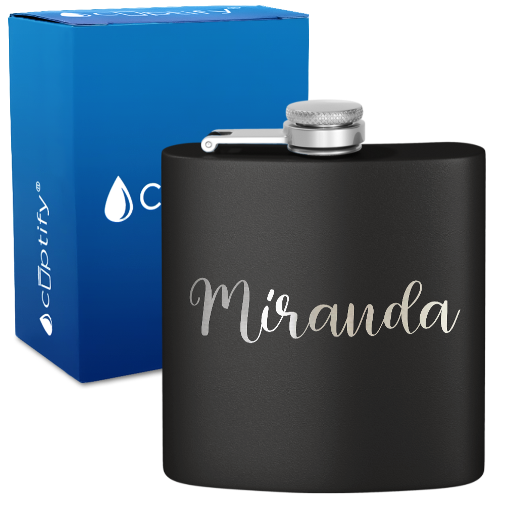 Personalized Miranda Style 6oz Hip Flask