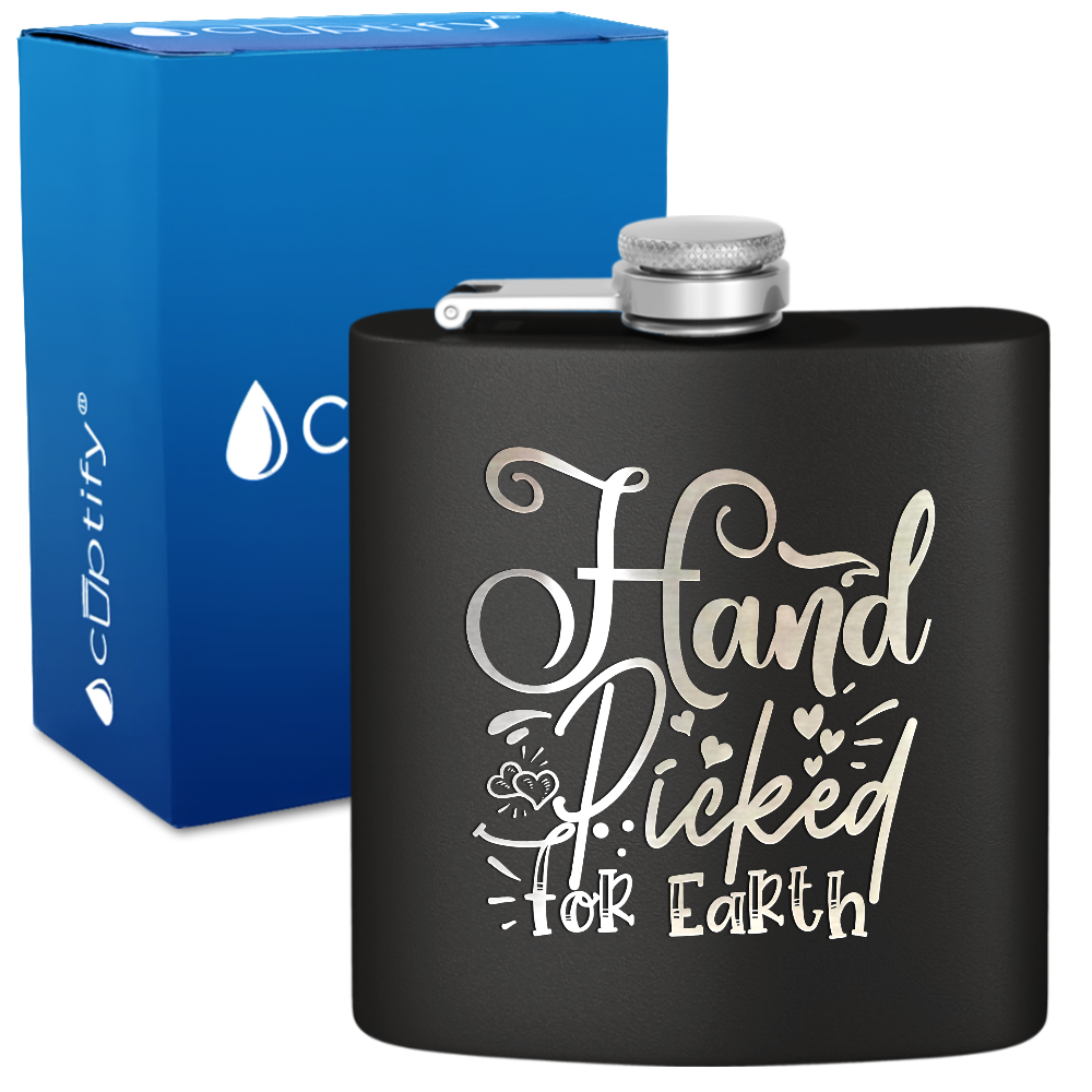 Hand Picked For Earth 6 oz Stainless Steel Hip Flask