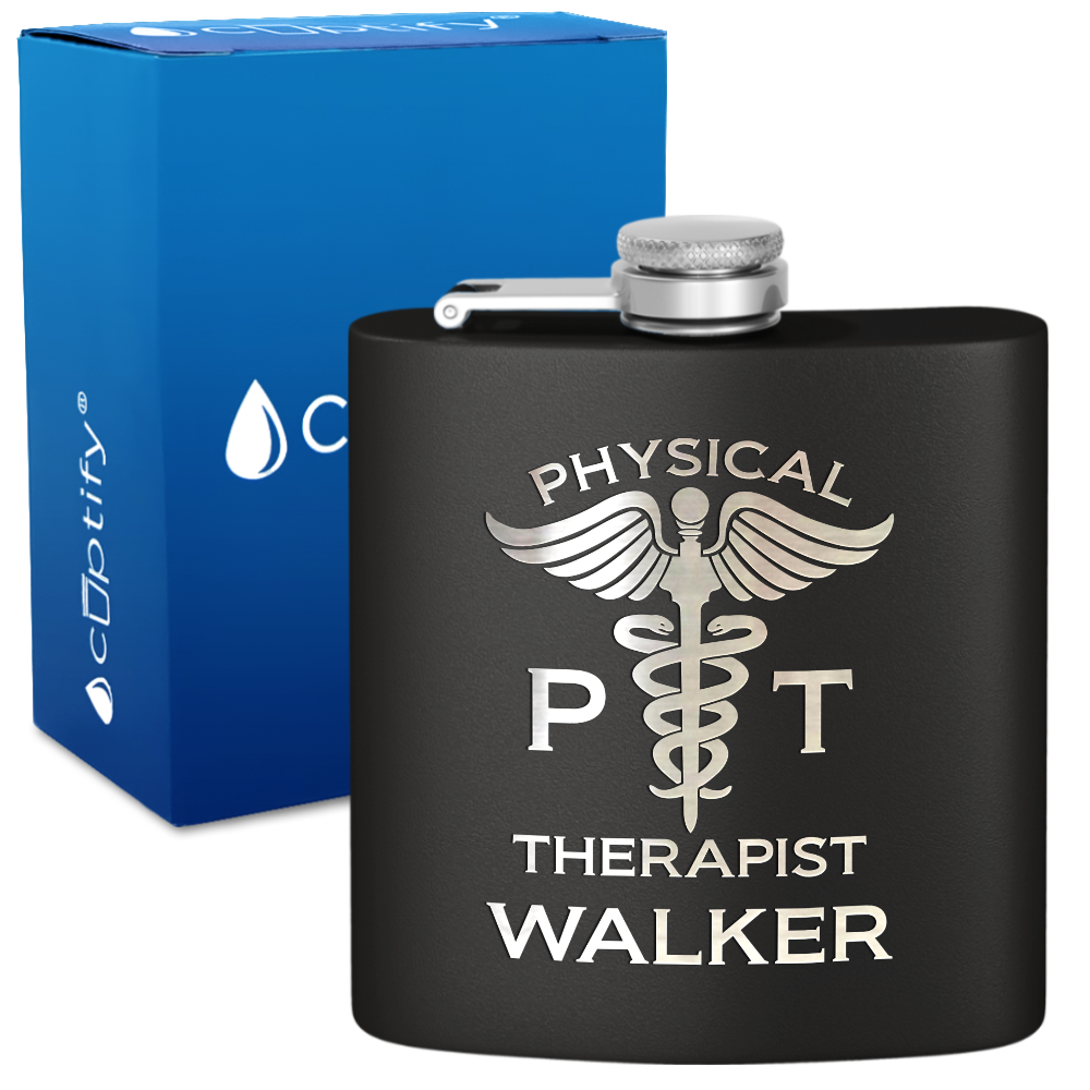 Personalized PT Physical Therapist 6oz Stainless Steel Hip Flask