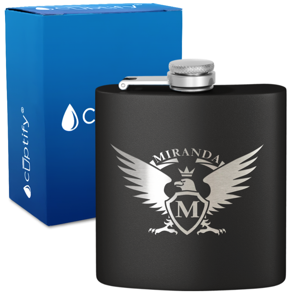 Personalized Eagle 6oz Hip Flask