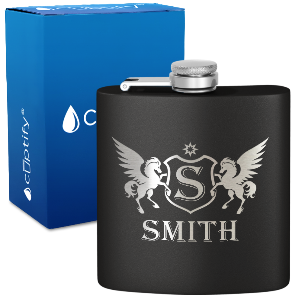 Personalized Pegasus 6oz Hip Flask