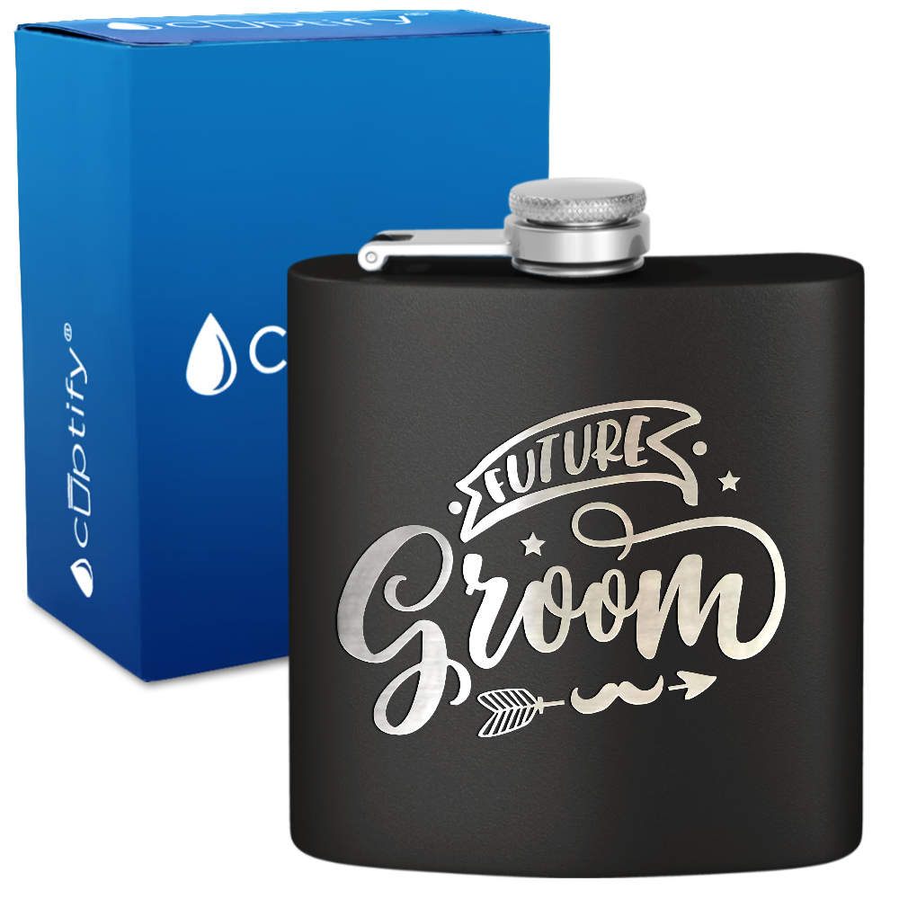 Future Groom 6 oz Stainless Steel Hip Flask