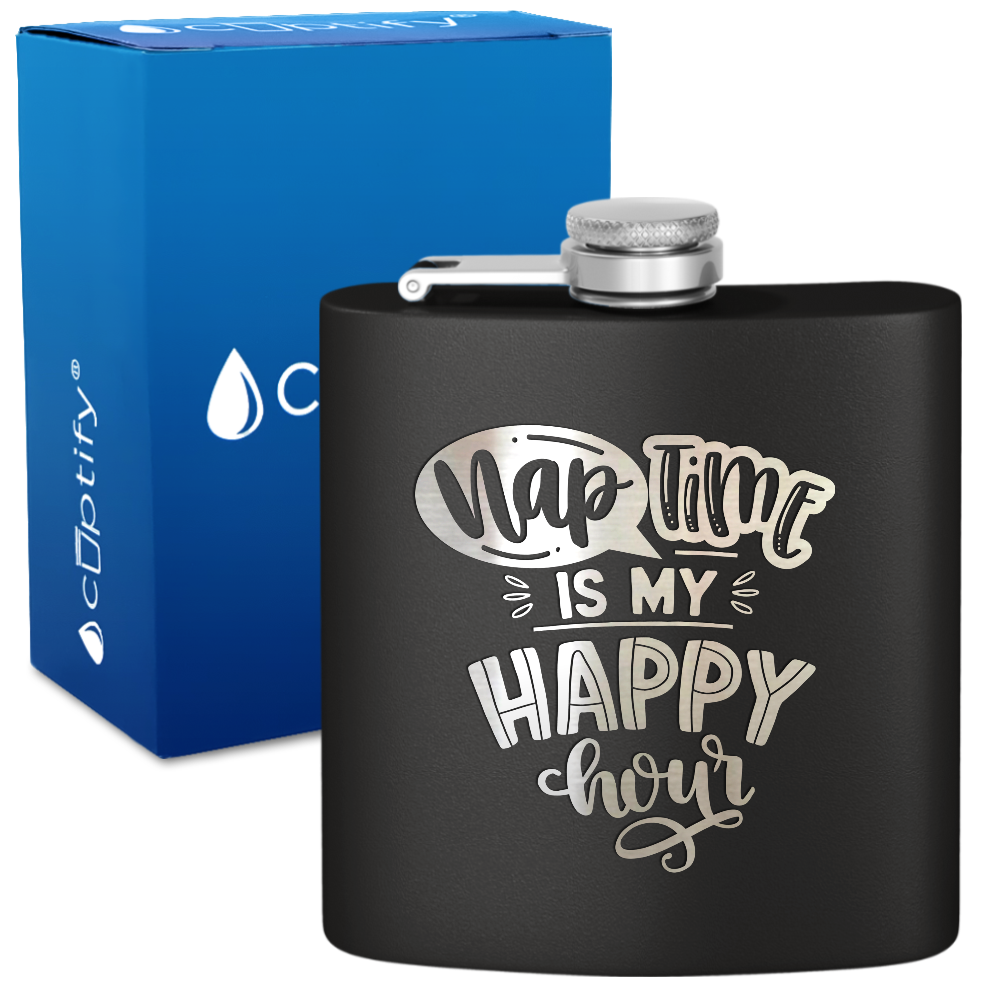 Nap Time 6 oz Stainless Steel Hip Flask
