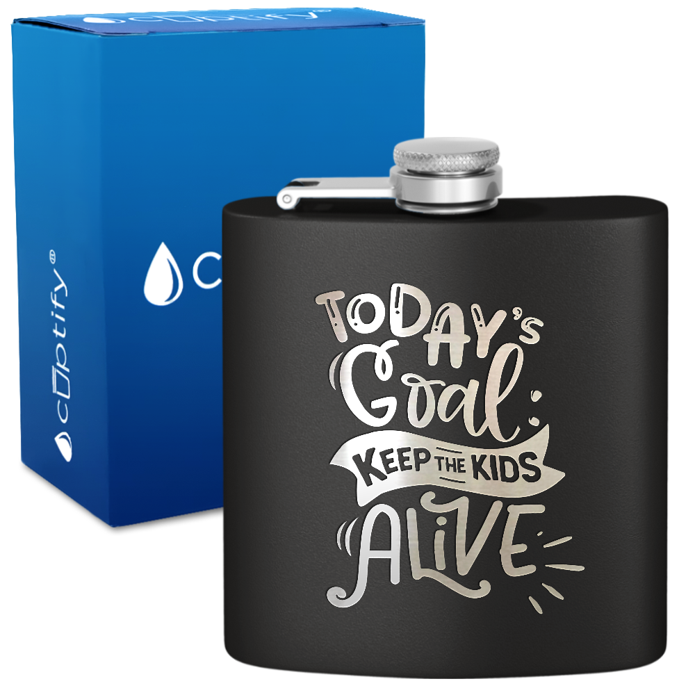 Keep The Kids Alive 6 oz Stainless Steel Hip Flask