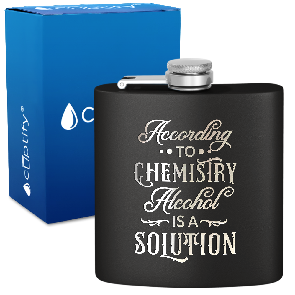 According To Chemistry 6 oz Stainless Steel Hip Flask