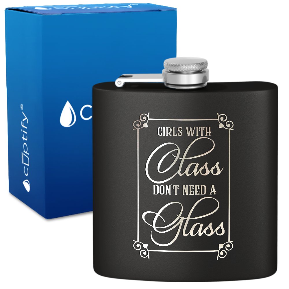 Girls With Class 6 oz Stainless Steel Hip Flask