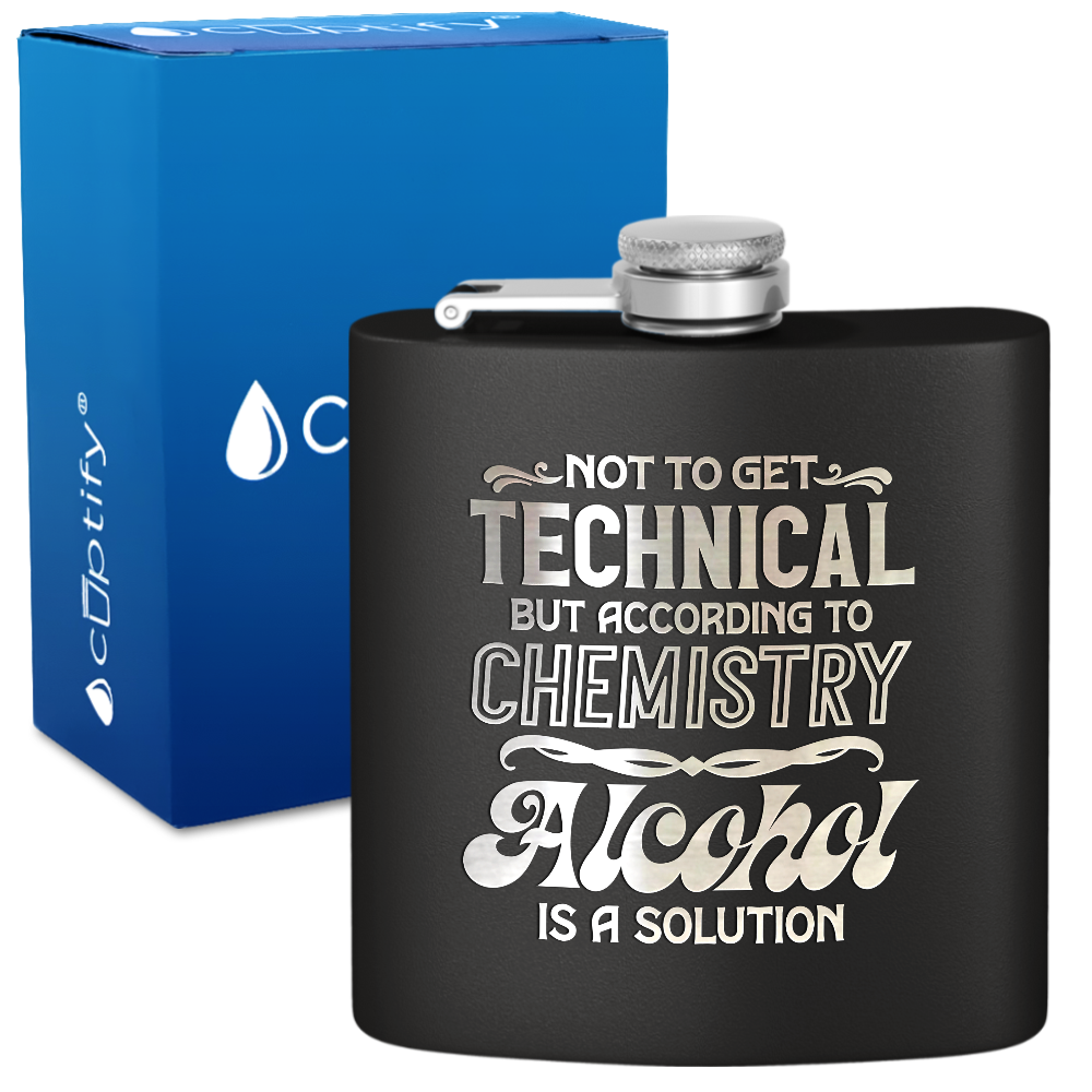 Not To Get Technical 6 oz Stainless Steel Hip Flask