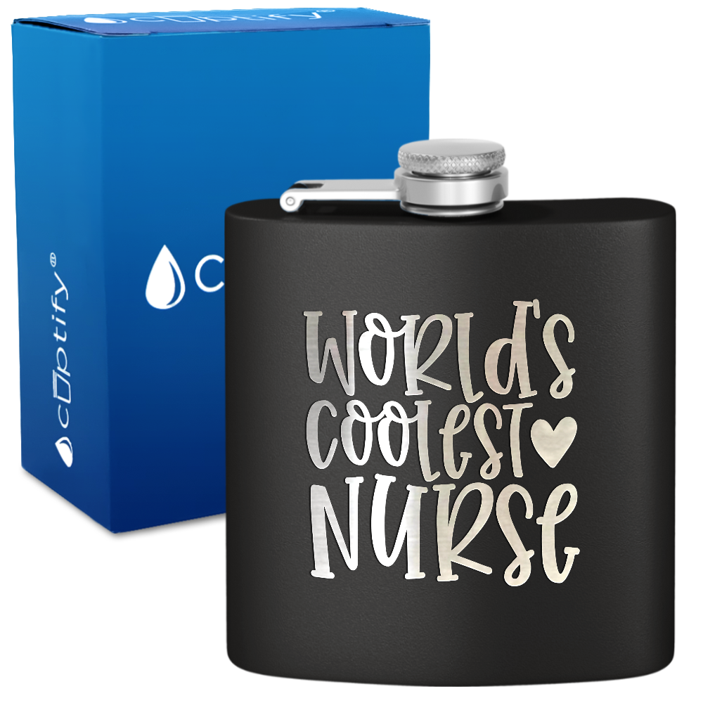 World's Coolest Nurse 6oz Stainless Steel Hip Flask