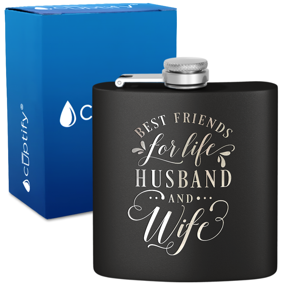Best Friends For Life 6 oz Stainless Steel Hip Flask