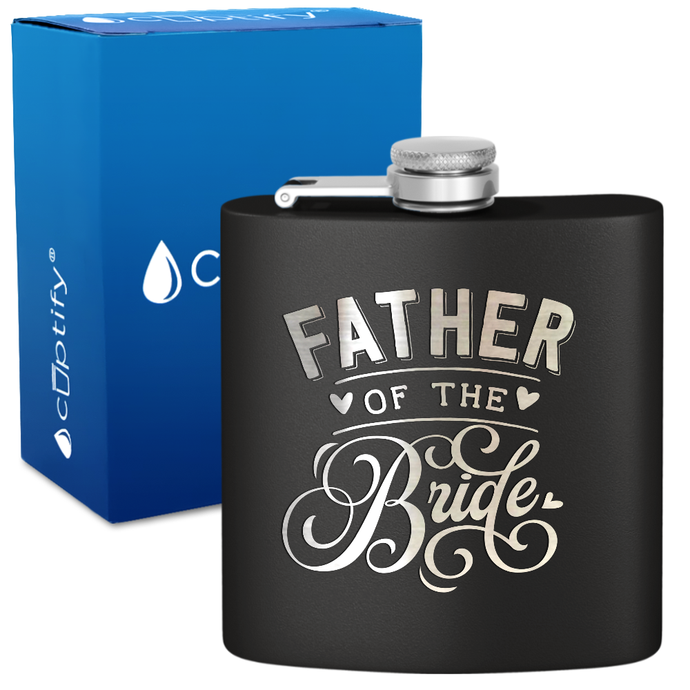 Father of the Bride 6 oz Stainless Steel Hip Flask