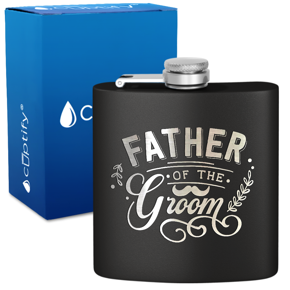 Father of the Groom 6 oz Stainless Steel Hip Flask