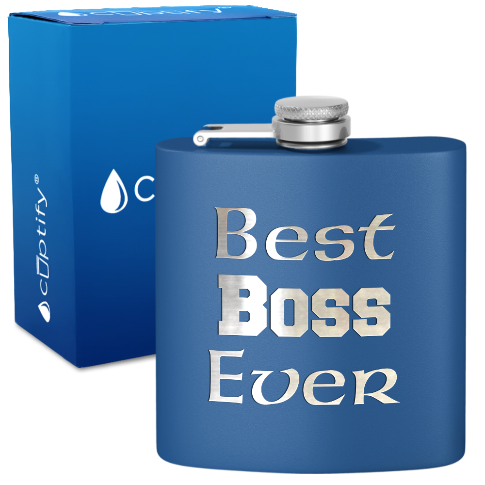 Best Boss Ever 6oz Stainless Steel Hip Flask