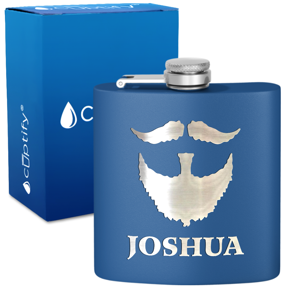 Personalized Beard Groomsmen 6 oz Stainless Steel Hip Flask