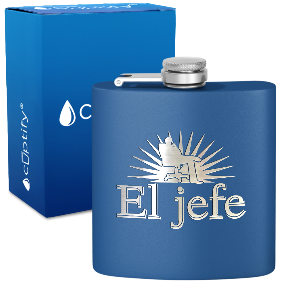 El Jefe 6oz Stainless Steel Hip Flask