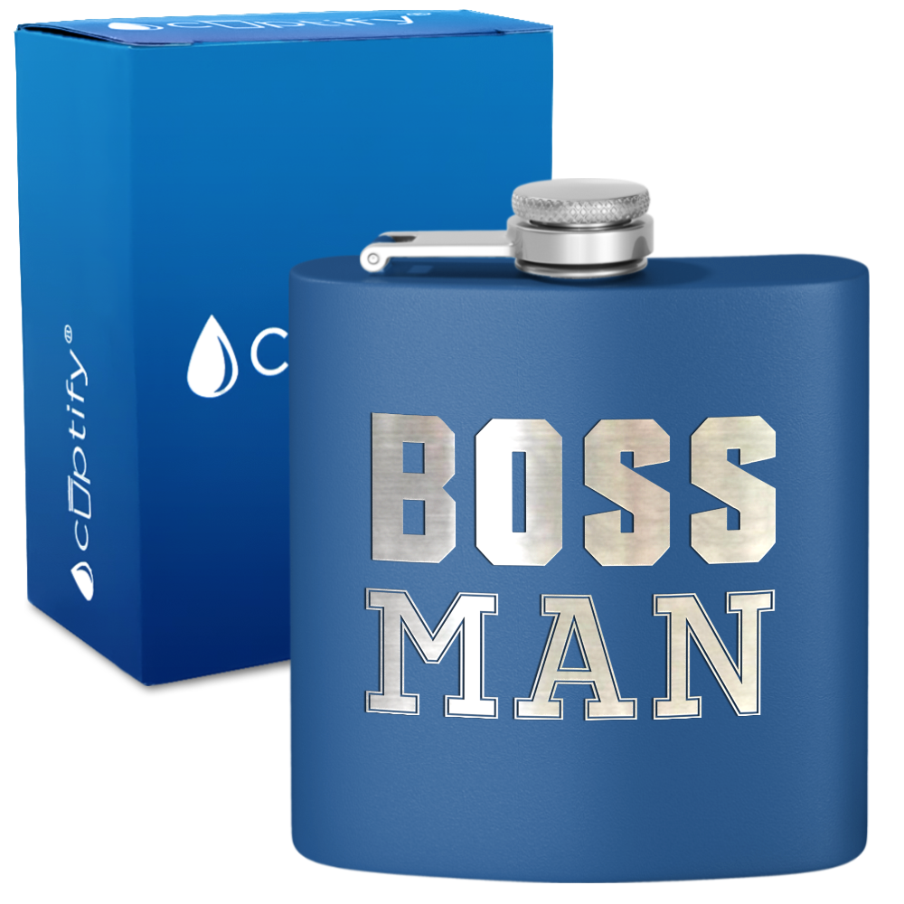 Boss Man 6oz Stainless Steel Hip Flask