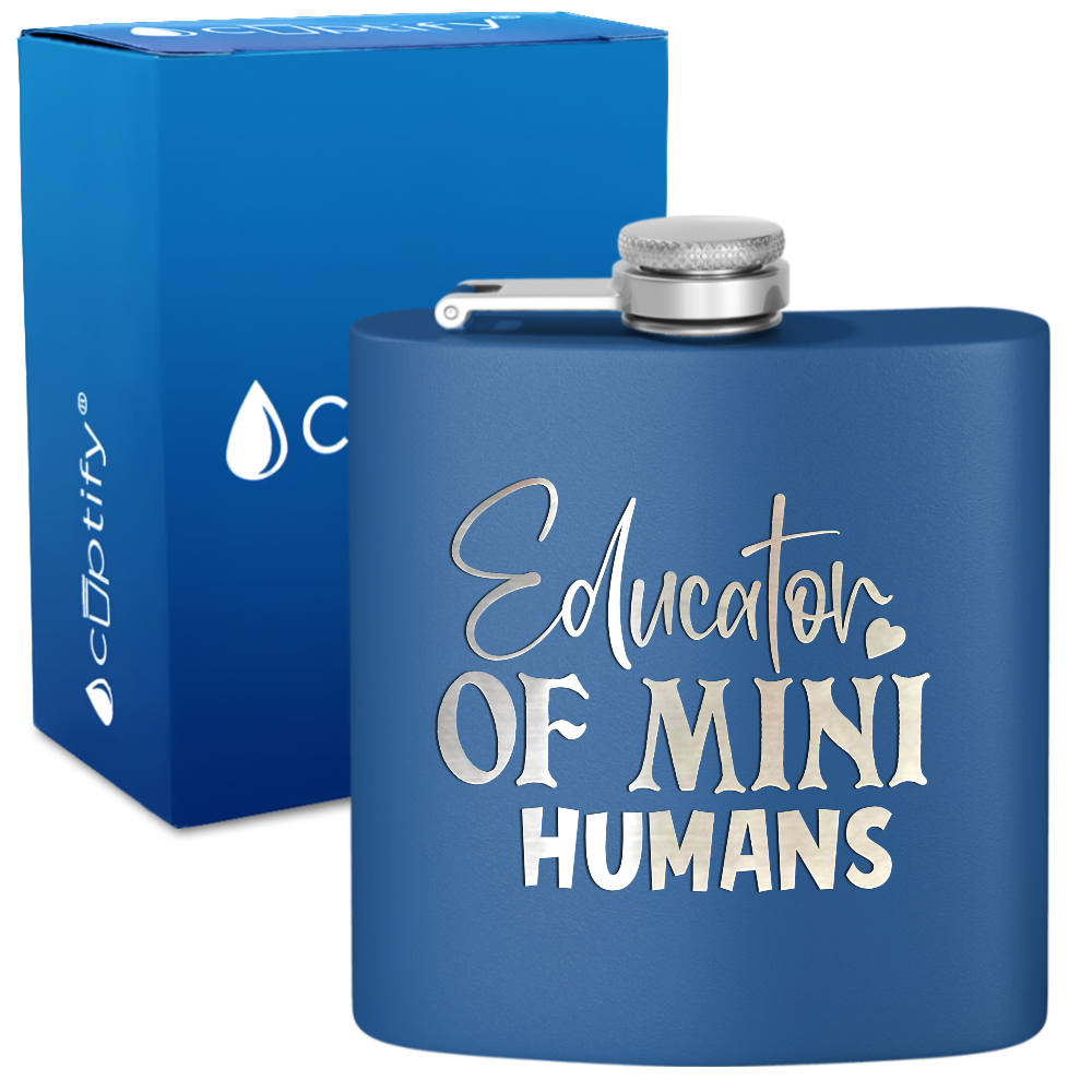 Educator Of Mini Humans 6oz Stainless Steel Hip Flask