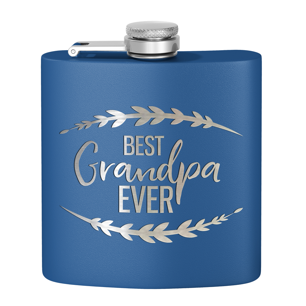 Best Grandpa Ever 6 oz Stainless Steel Hip Flask