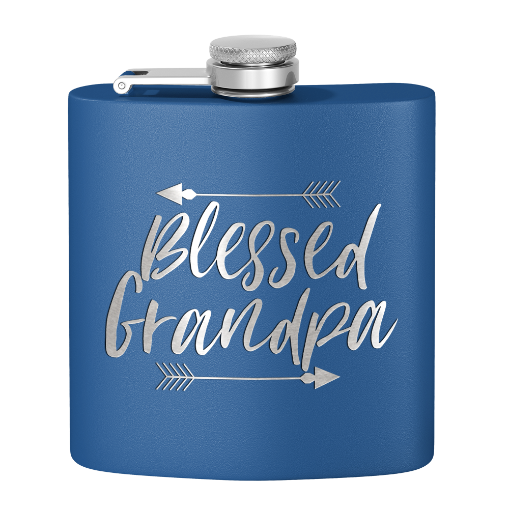 Blessed Grandpa 6 oz Stainless Steel Hip Flask