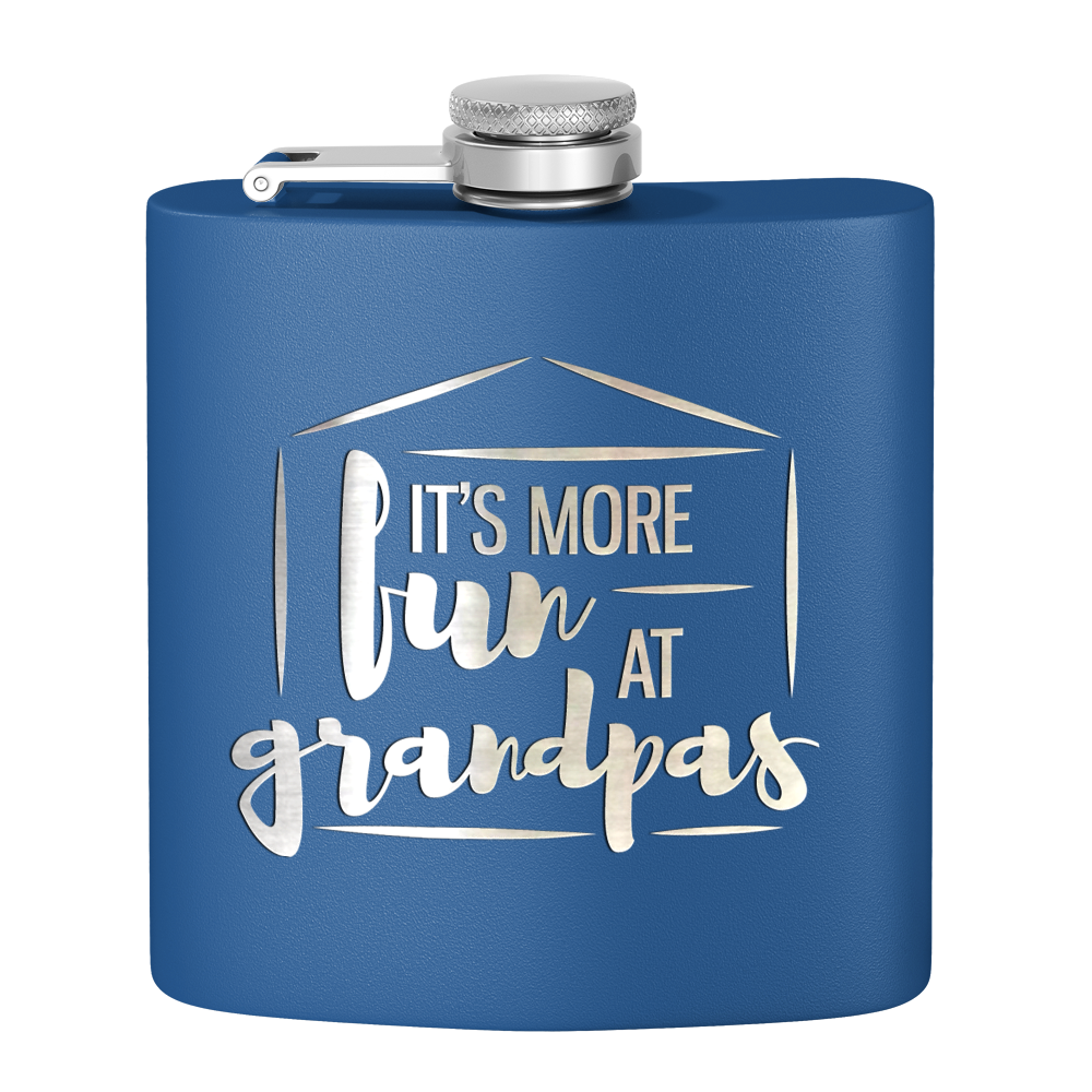 Fun At Grandpas 6 oz Stainless Steel Hip Flask