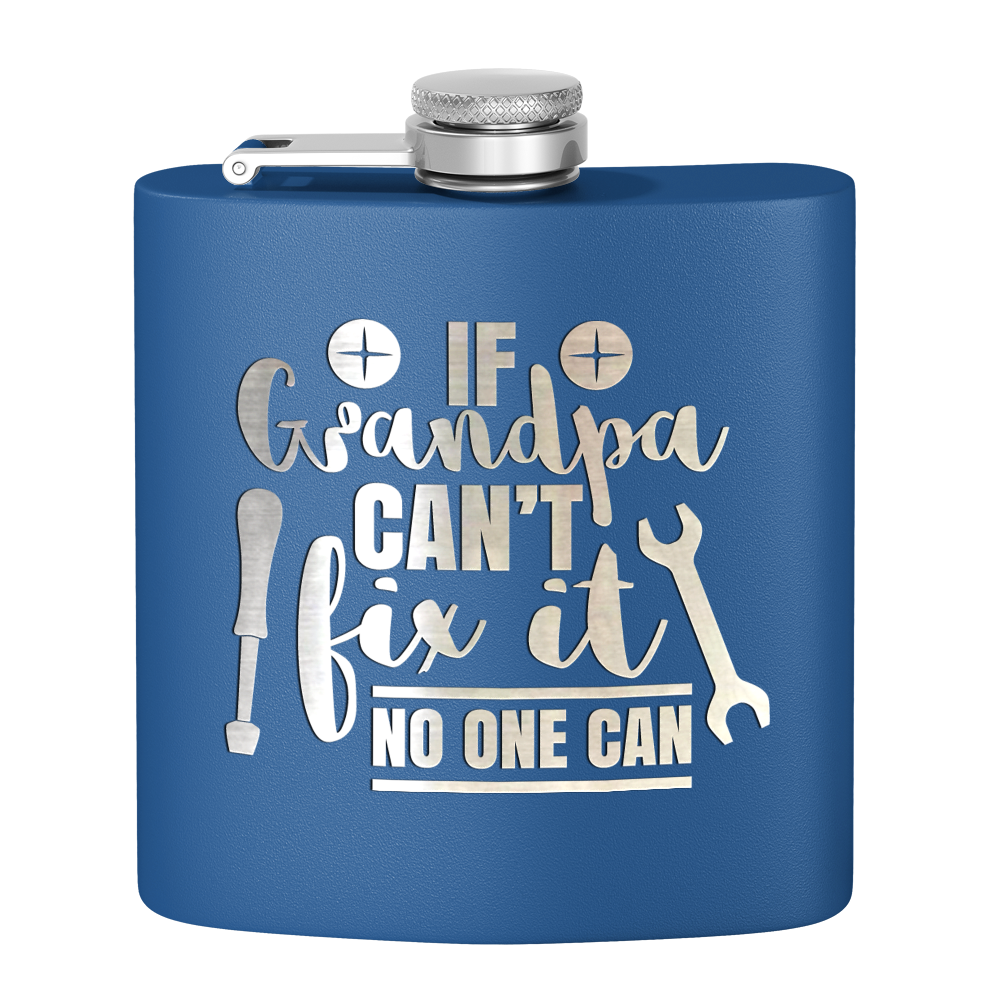 Grandpa Can Fix It 6 oz Stainless Steel Hip Flask