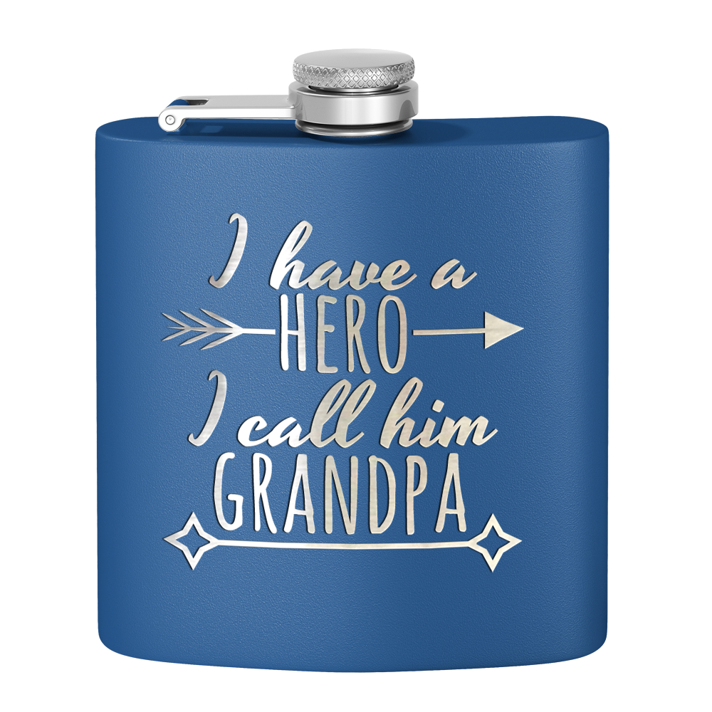 Grandpa Hero 6 oz Stainless Steel Hip Flask
