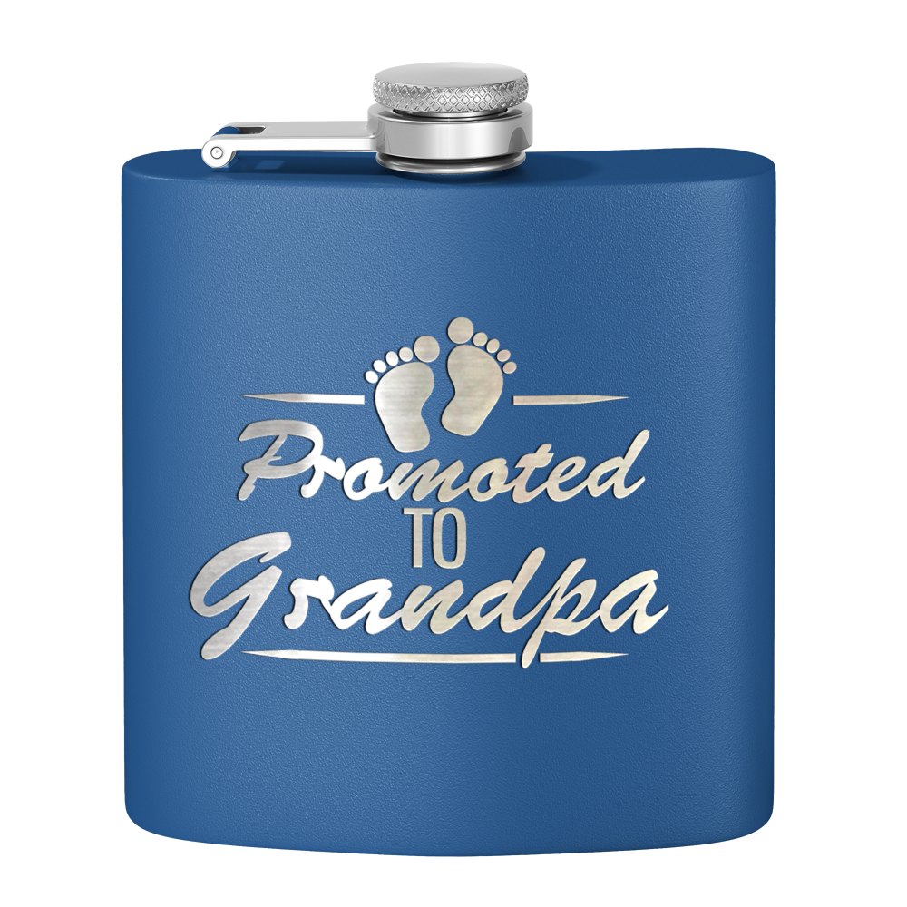 Promoted to Grandpa 6 oz Stainless Steel Hip Flask