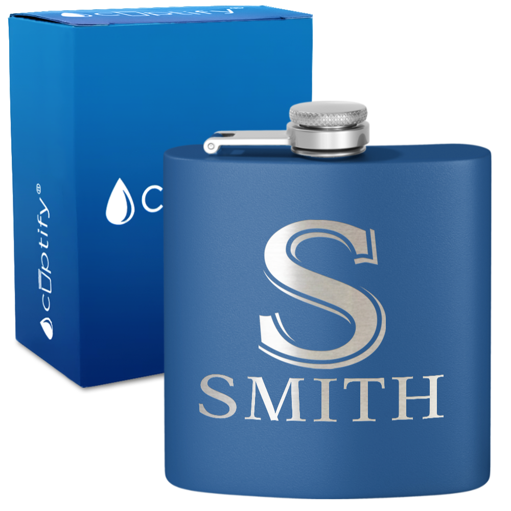 Personalized Monogram Initial and Name 6oz Hip Flask