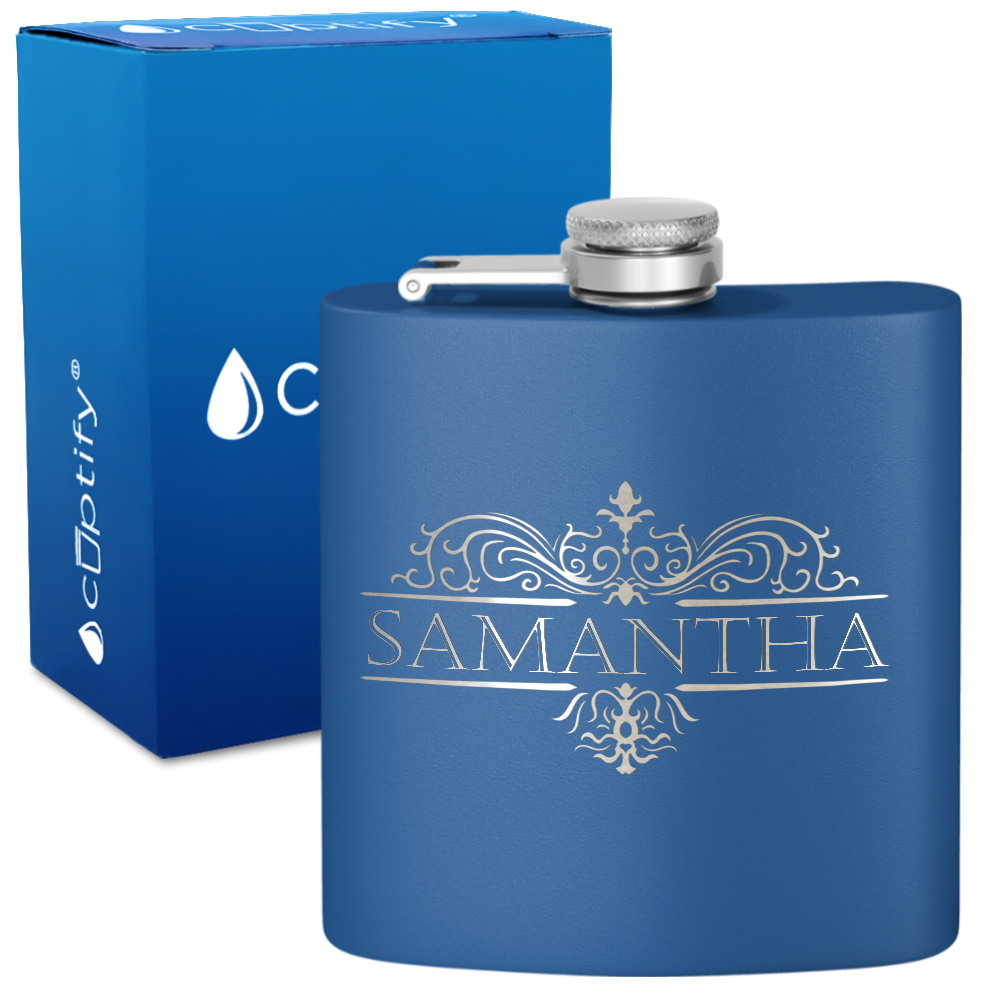 Personalized Vestige Design 6oz Hip Flask