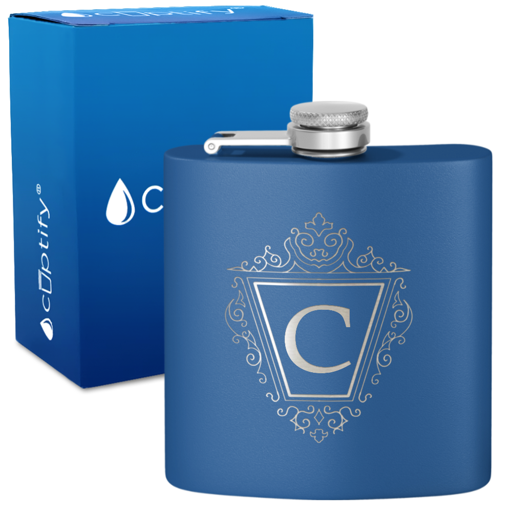 Personalized Classic Crest 6oz Hip Flask